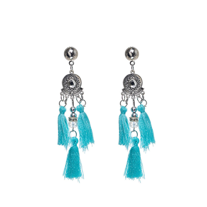 Sparkling fringe earrings with three fringes