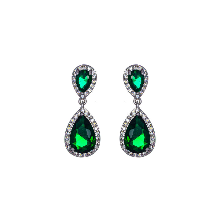 Hanging zirconia drop earrings