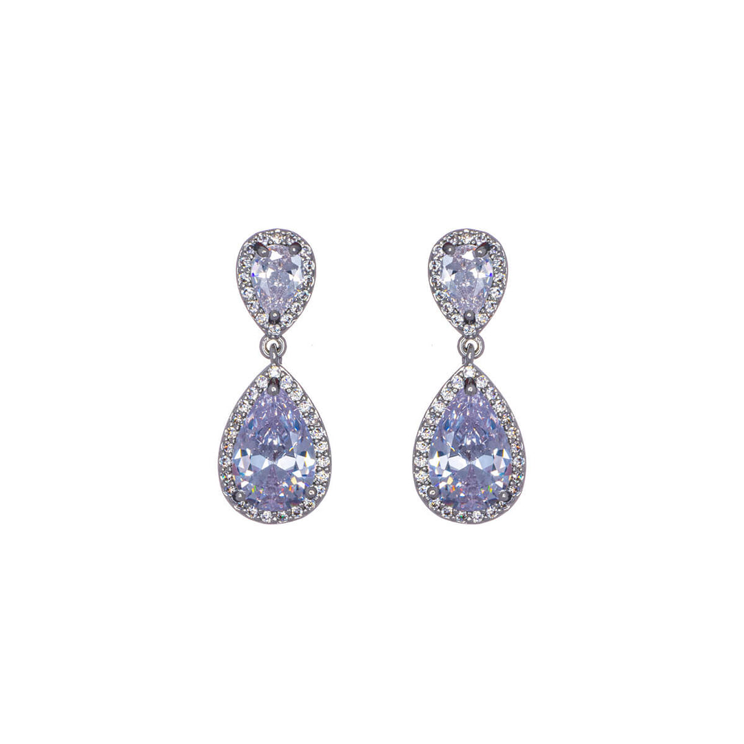 Hanging zirconia drop earrings