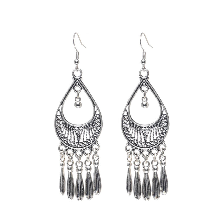 Drop shaped hanging earrings