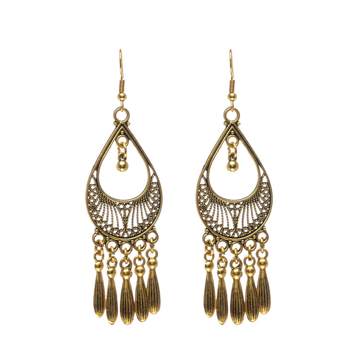 Drop shaped hanging earrings