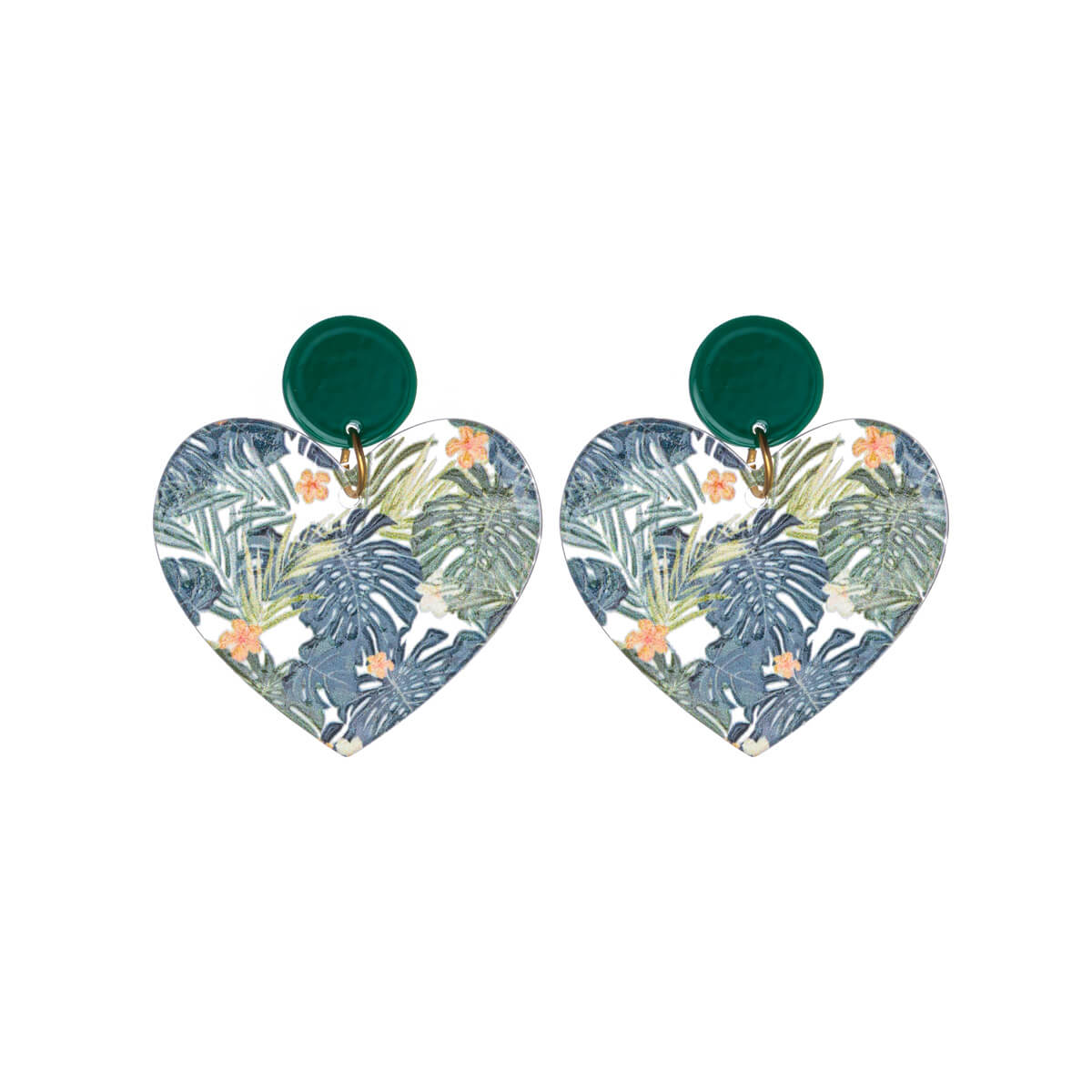 Flower heart earrings