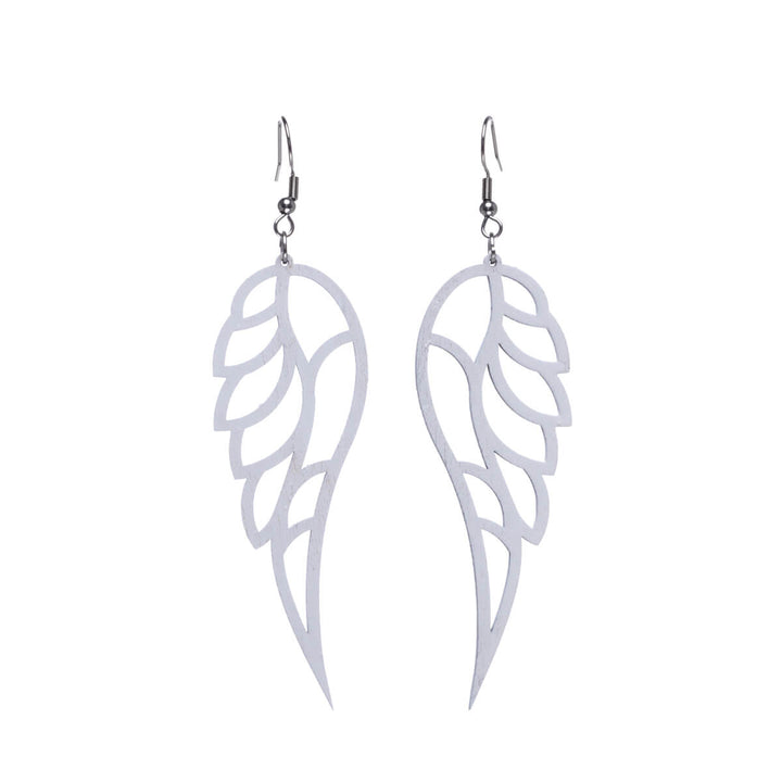 Angel wings wood earrings (Steel 316L)