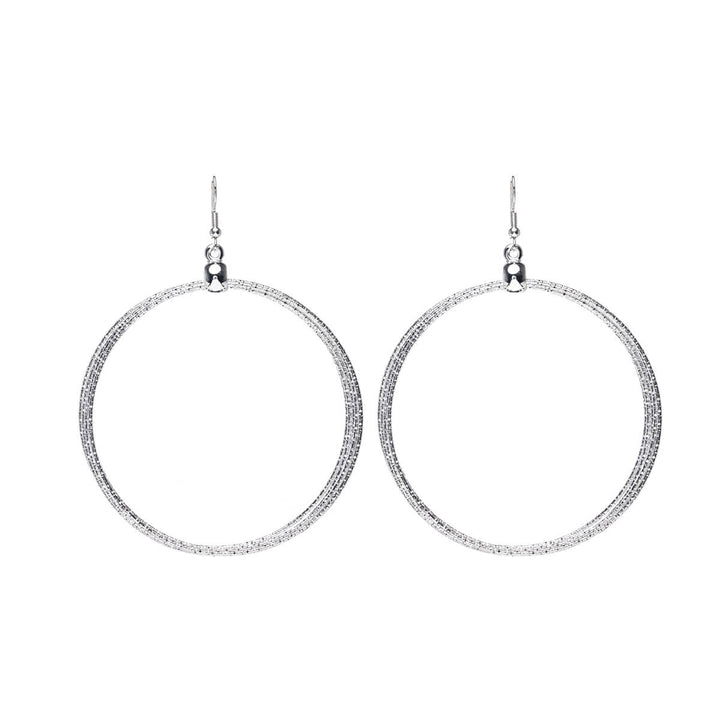 Sparkling dangling rings earrings