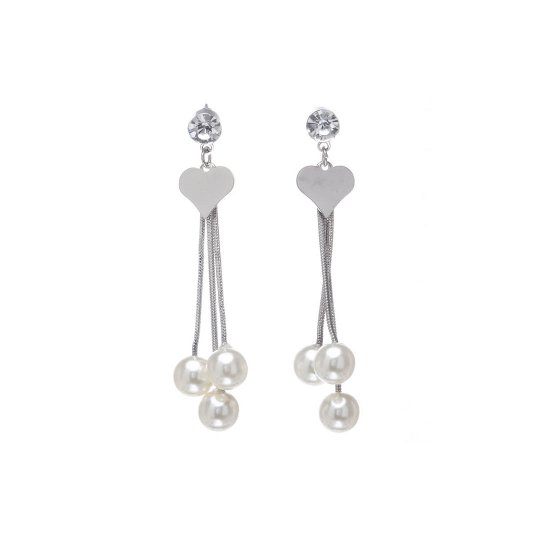 Roikkuvat sydän helmi korvakorut