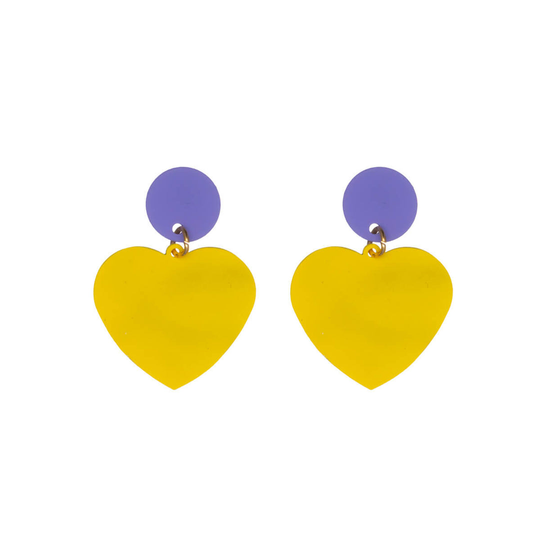 Bicoloured heart earrings