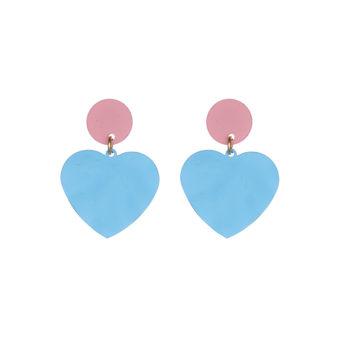 Bicoloured heart earrings