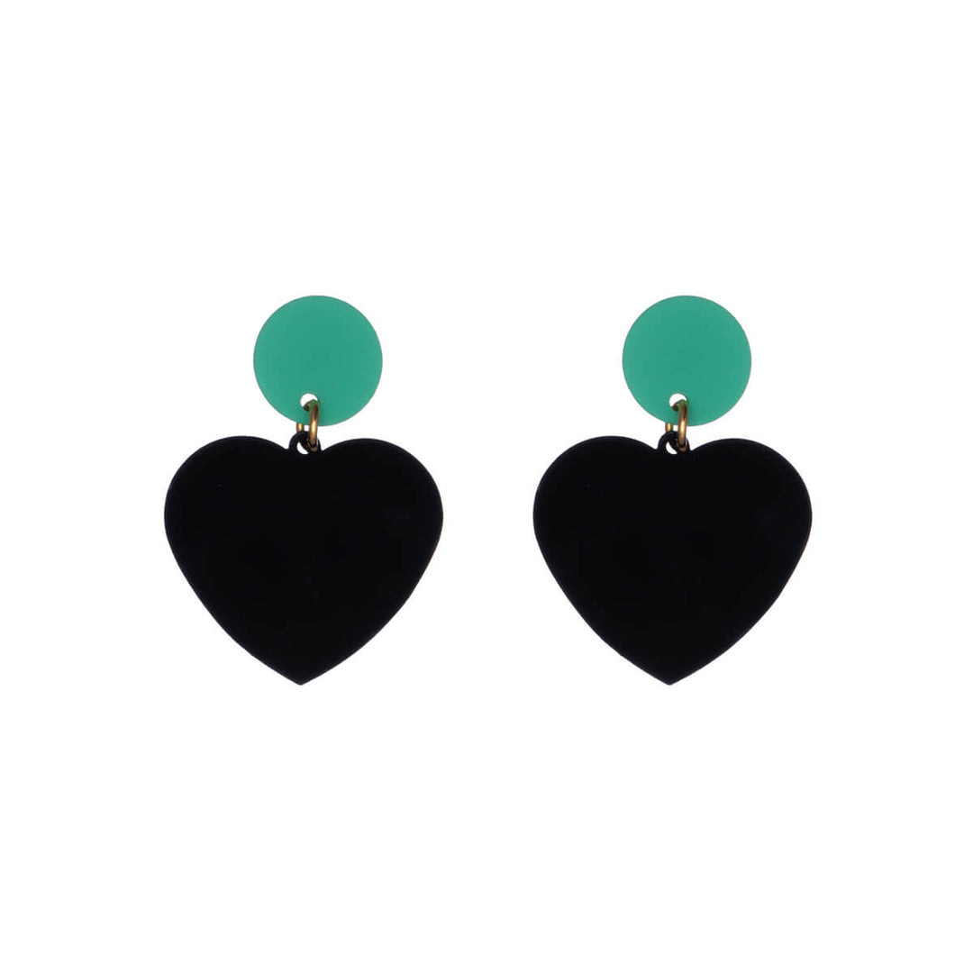 Bicoloured heart earrings