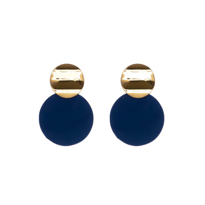 Round hanging earrings in two colours