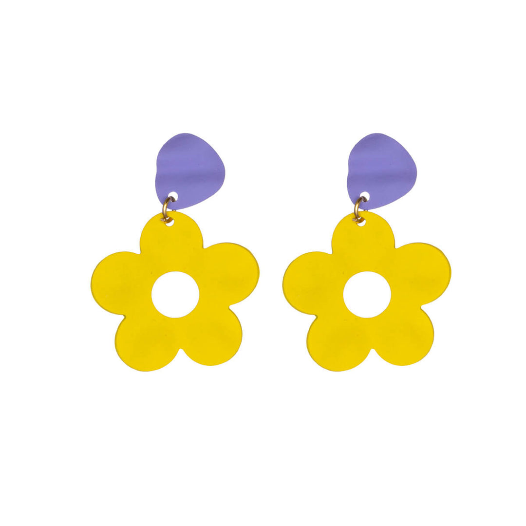 Two-tone flower earrings