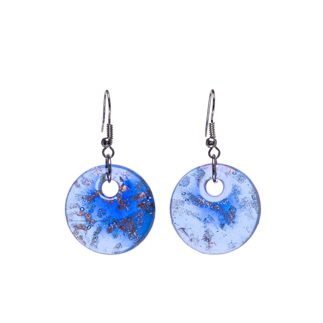 Sparkling decorative glass bead earrings