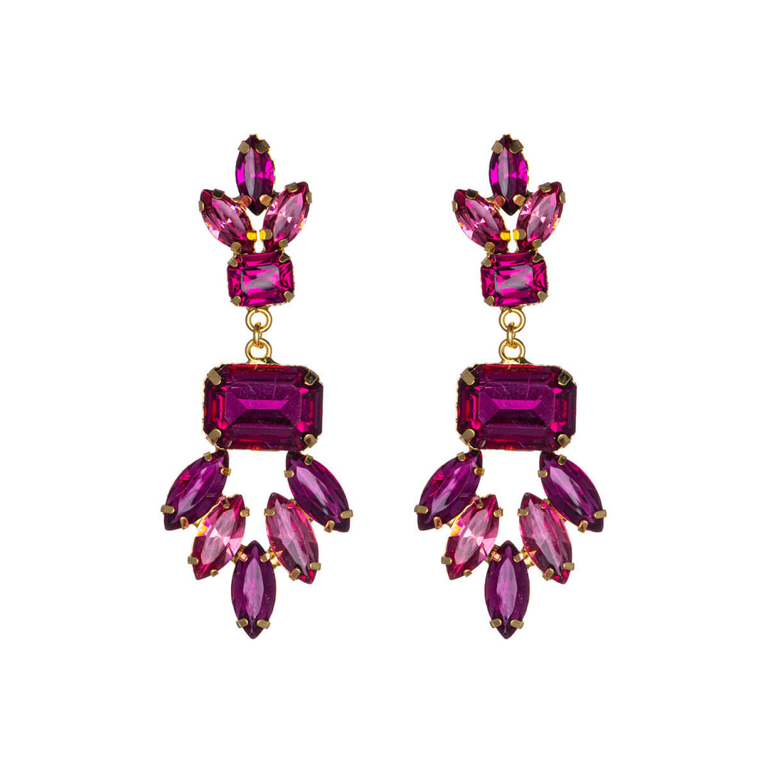 Showy festive earrings rhinestone