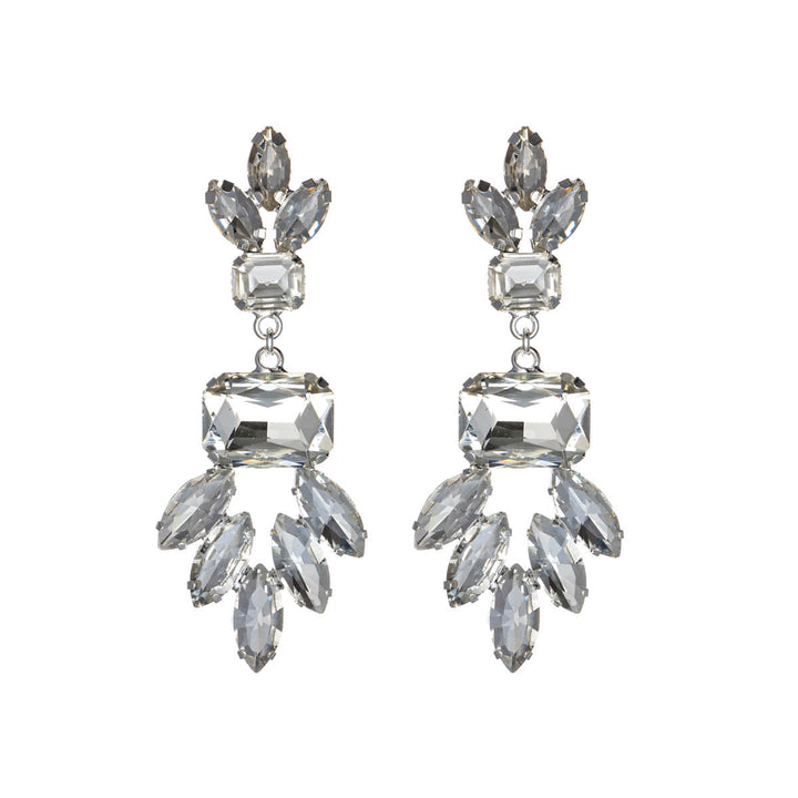 Showy festive earrings rhinestone