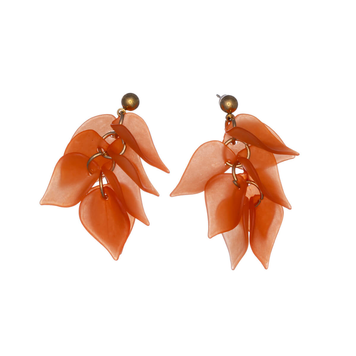Leaf cluster hanging earrings