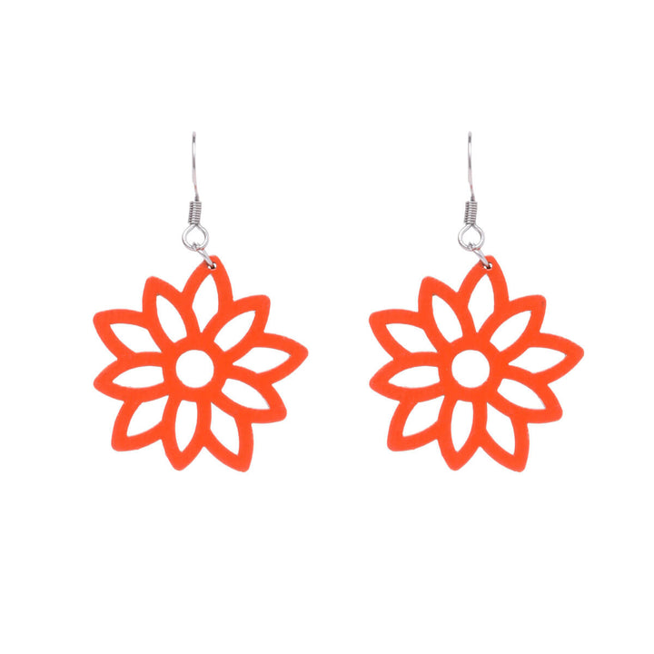 Wooden flower earrings (Steel 316L)