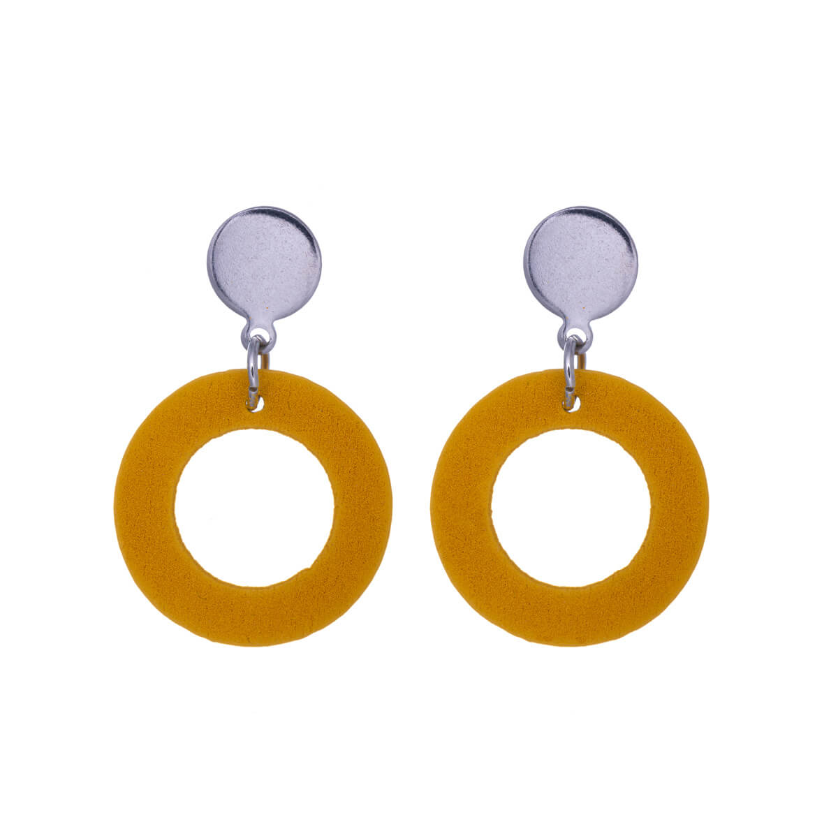 Wooden hanging rings earrings (Steel 316L)