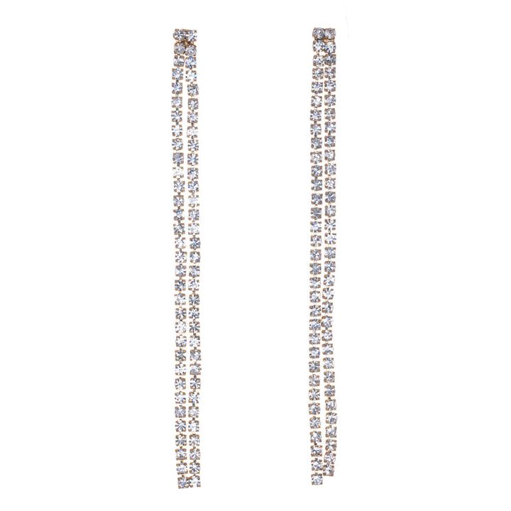 Hanging rhinestone earrings 2 rows