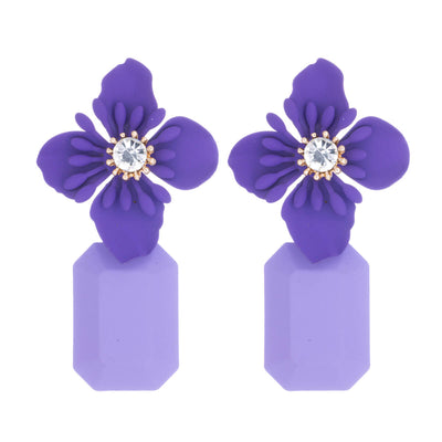 Flower earrings hanging rectangle