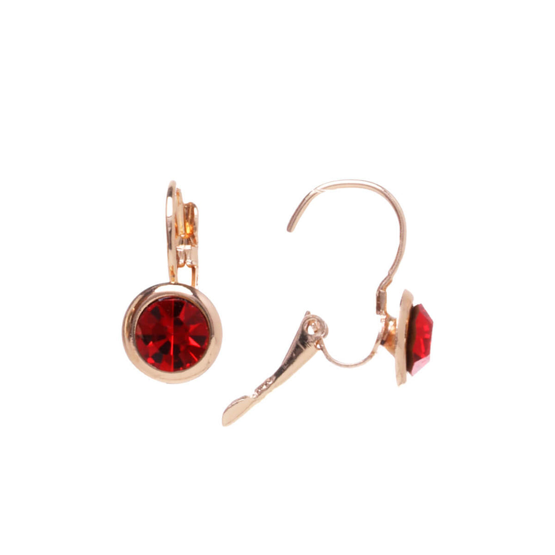 Hanging glass stone earring with hook