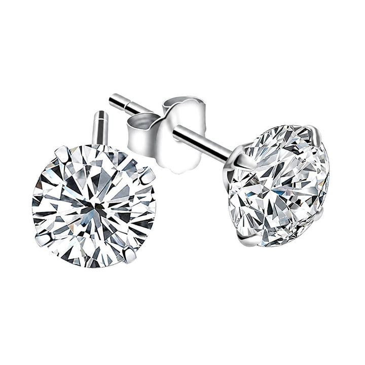 Stahl-Ohrringe mit Zirkonia, 8 mm, 101020008138 | Ninja.fi
