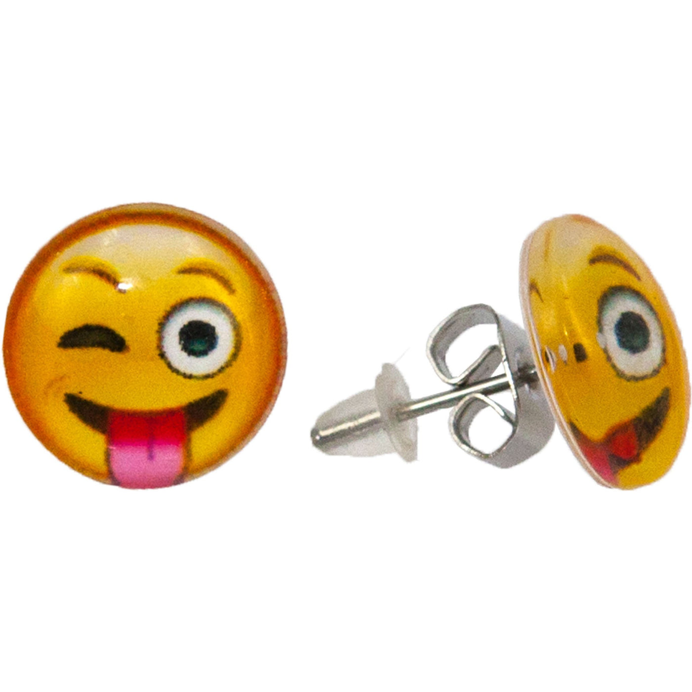 Emoji tongue outdoors and the eyelid earrings