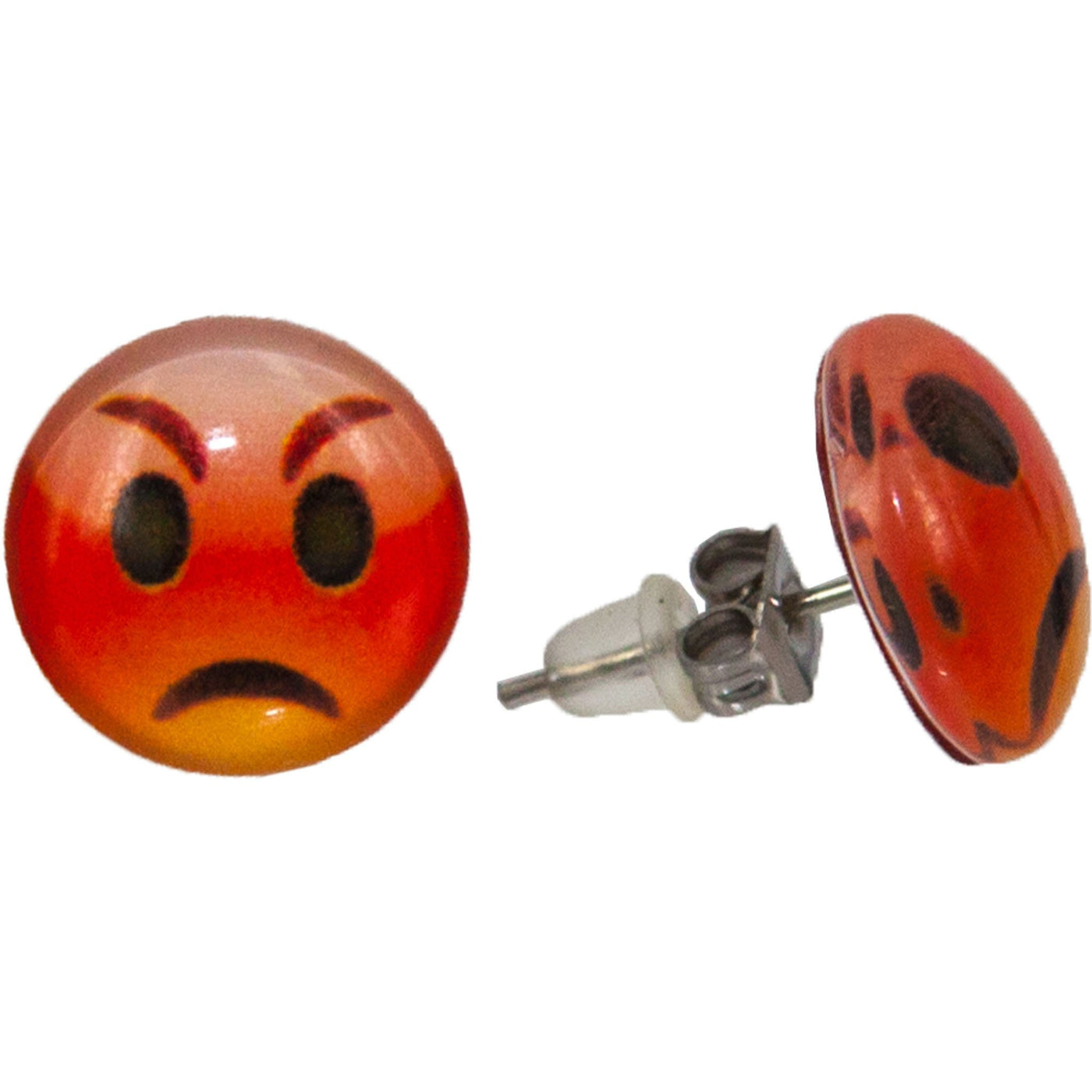 Emoji anger earrings