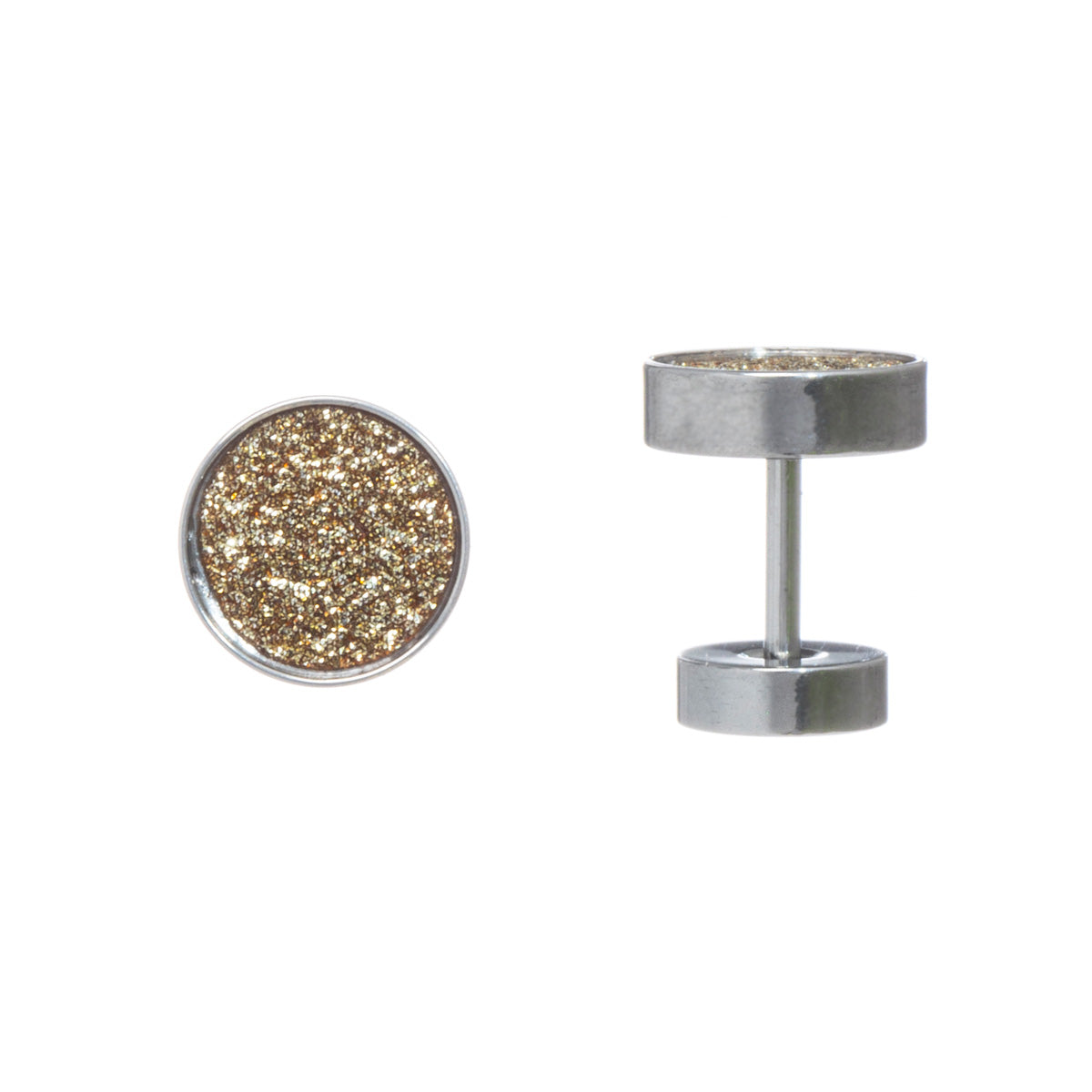 Screw-on glitter earrings (steel 316L)