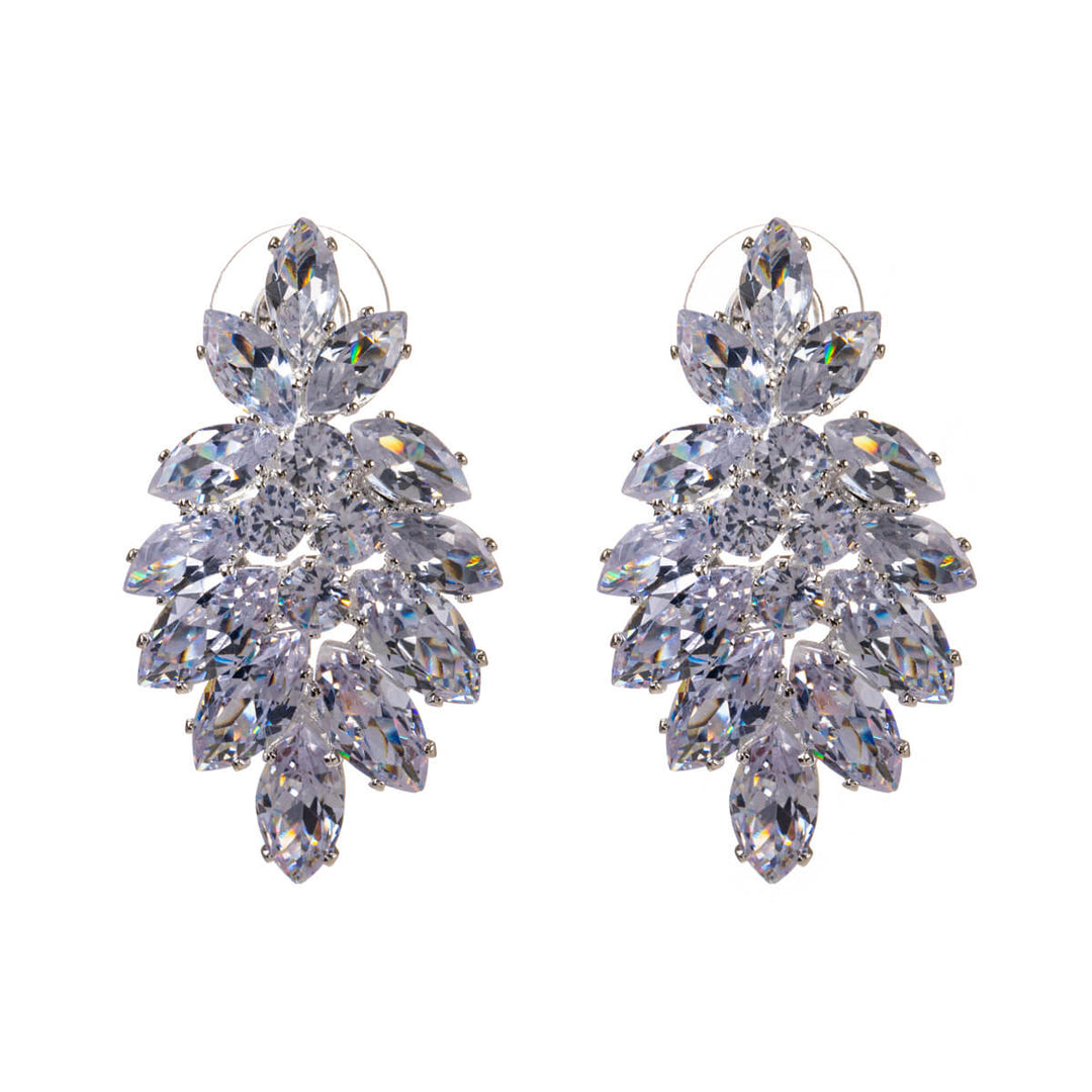 Zirconi party earrings oval