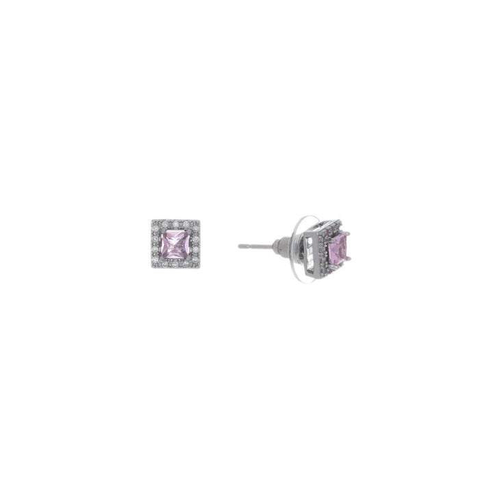 Square zirconia earrings 8mm