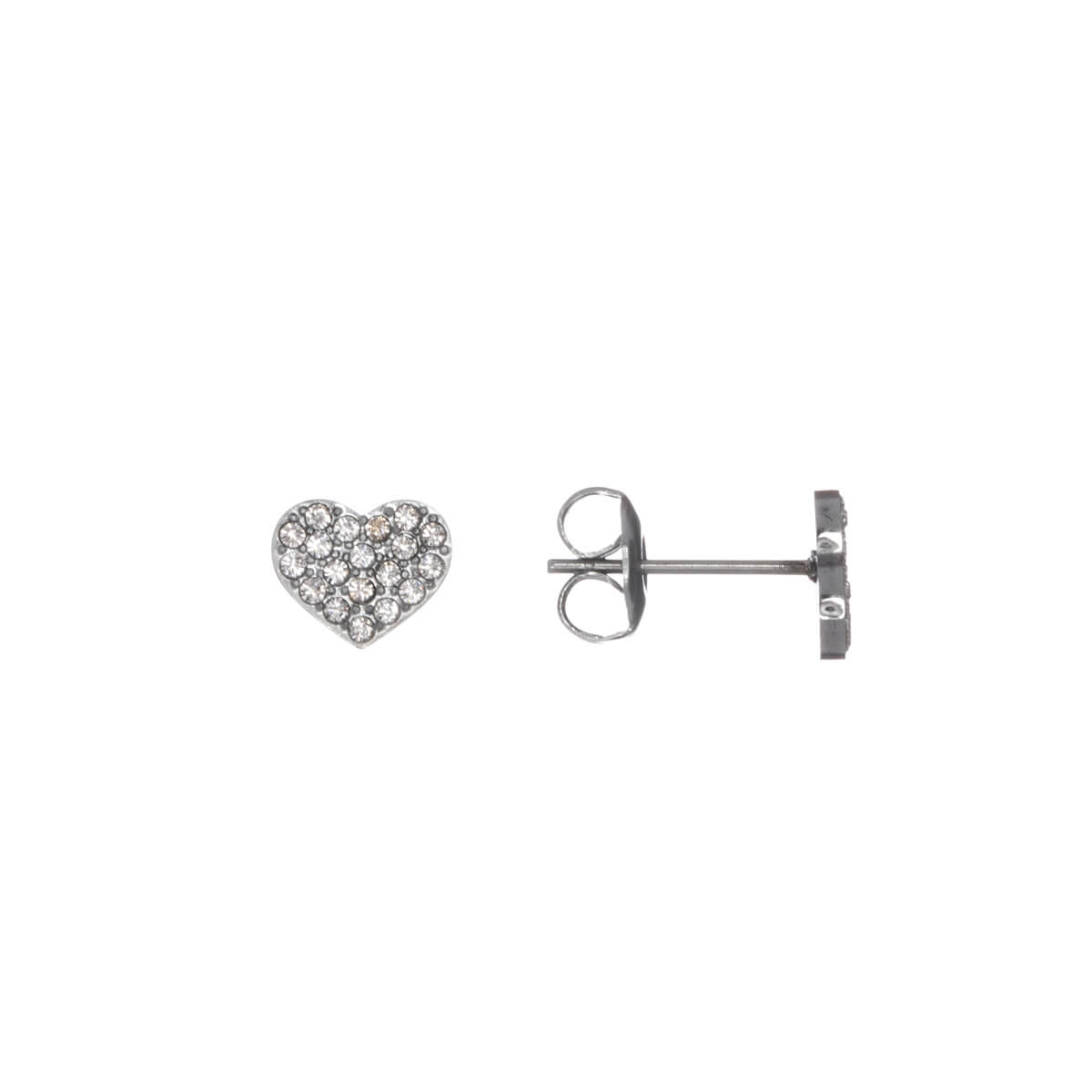 Stone heart earrings (steel 316L)