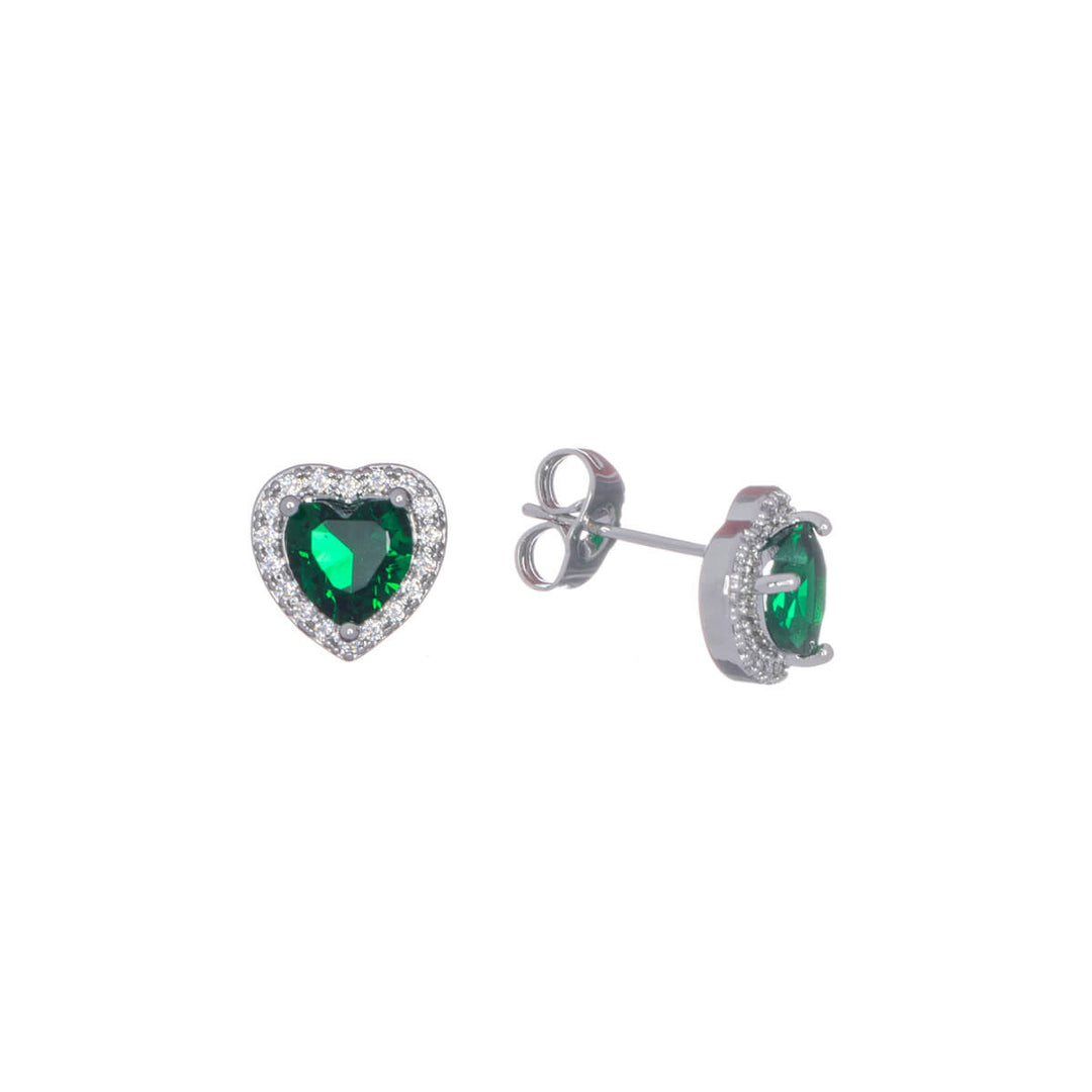 Zirconia heart earrings