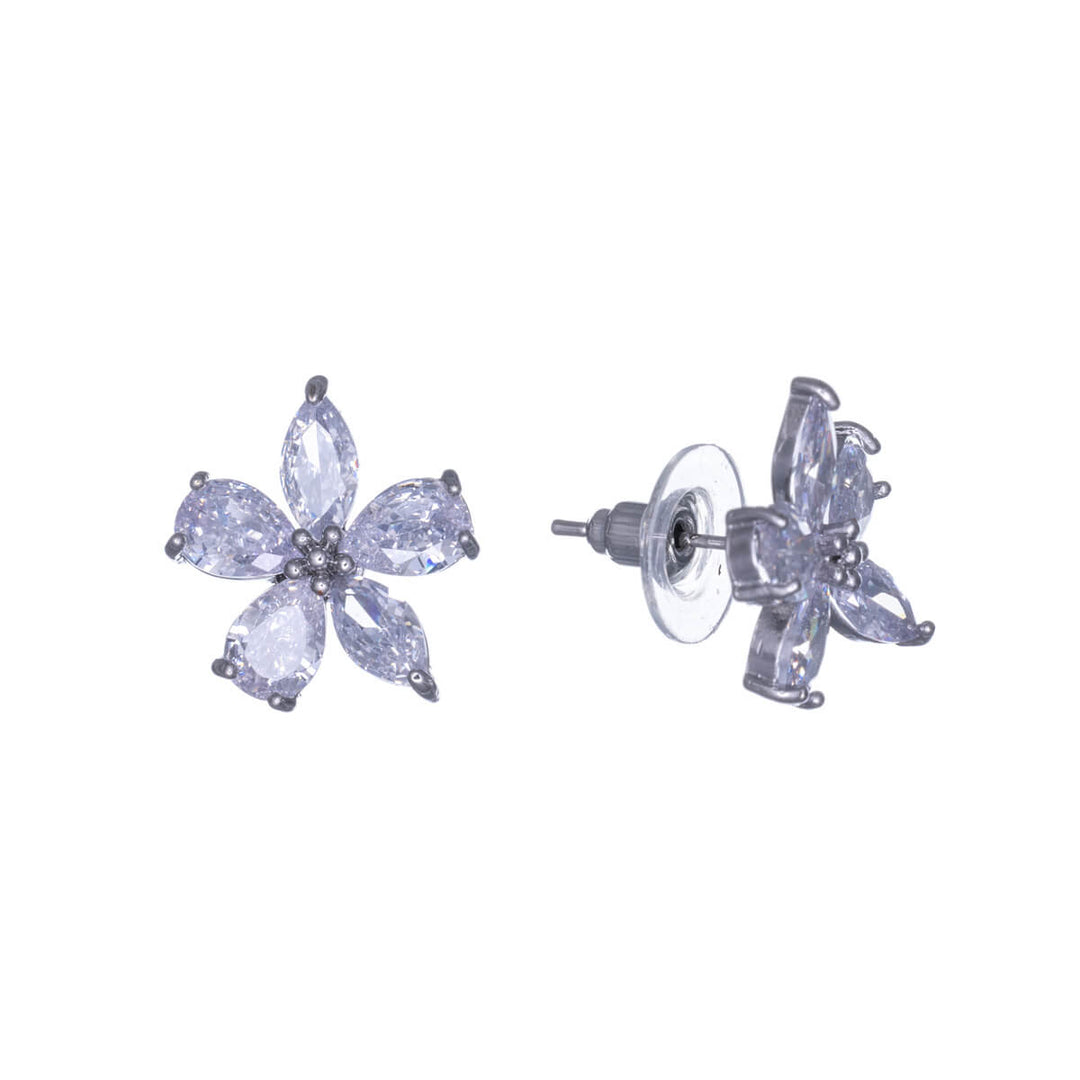 Zirconia flower earrings