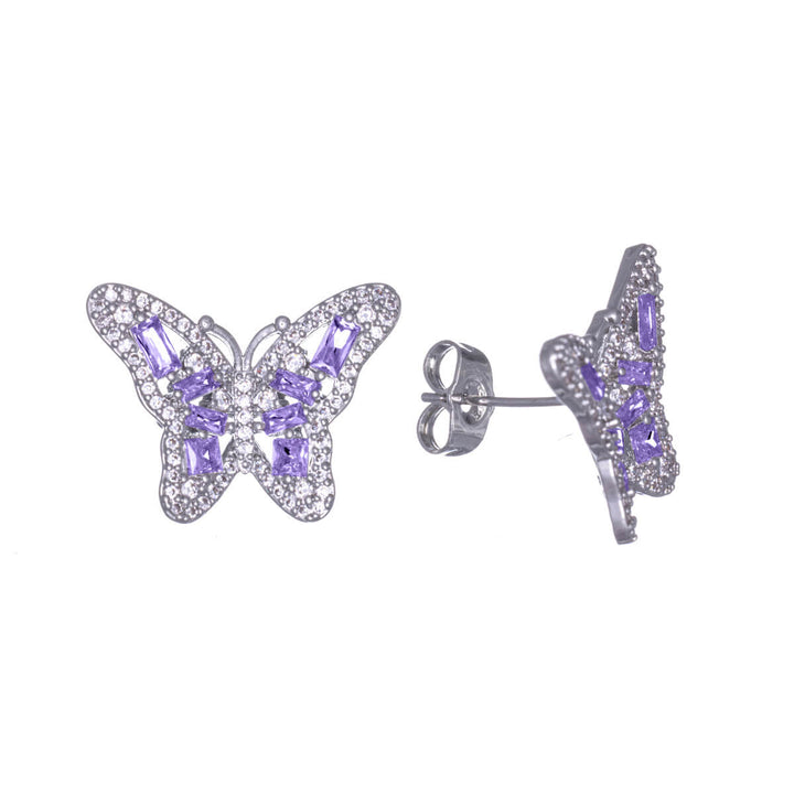 Zirconia butterfly earrings