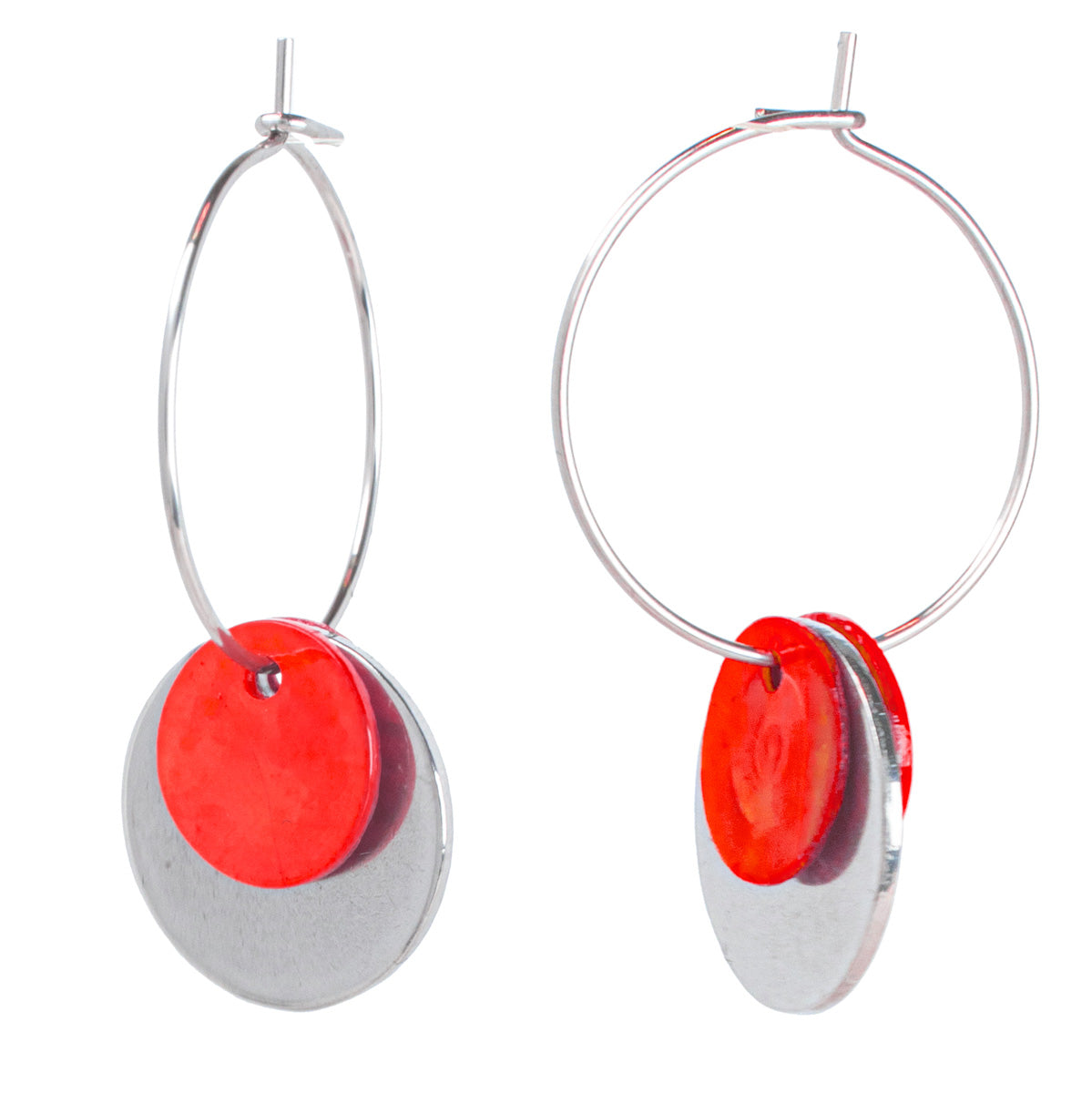 Ring earring shell pendant (steel 316L)