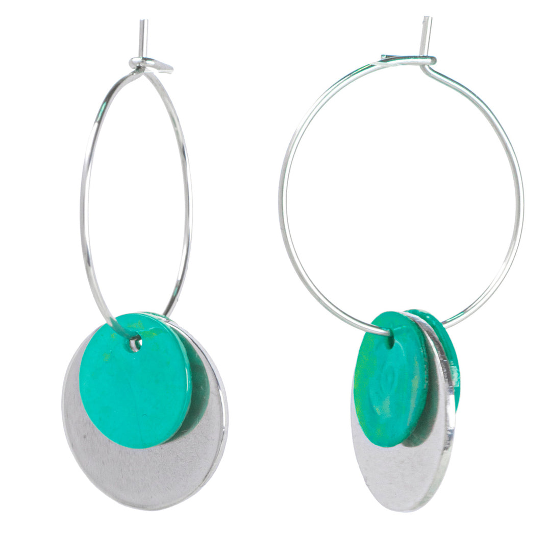 Ring earring shell pendant (steel 316L)