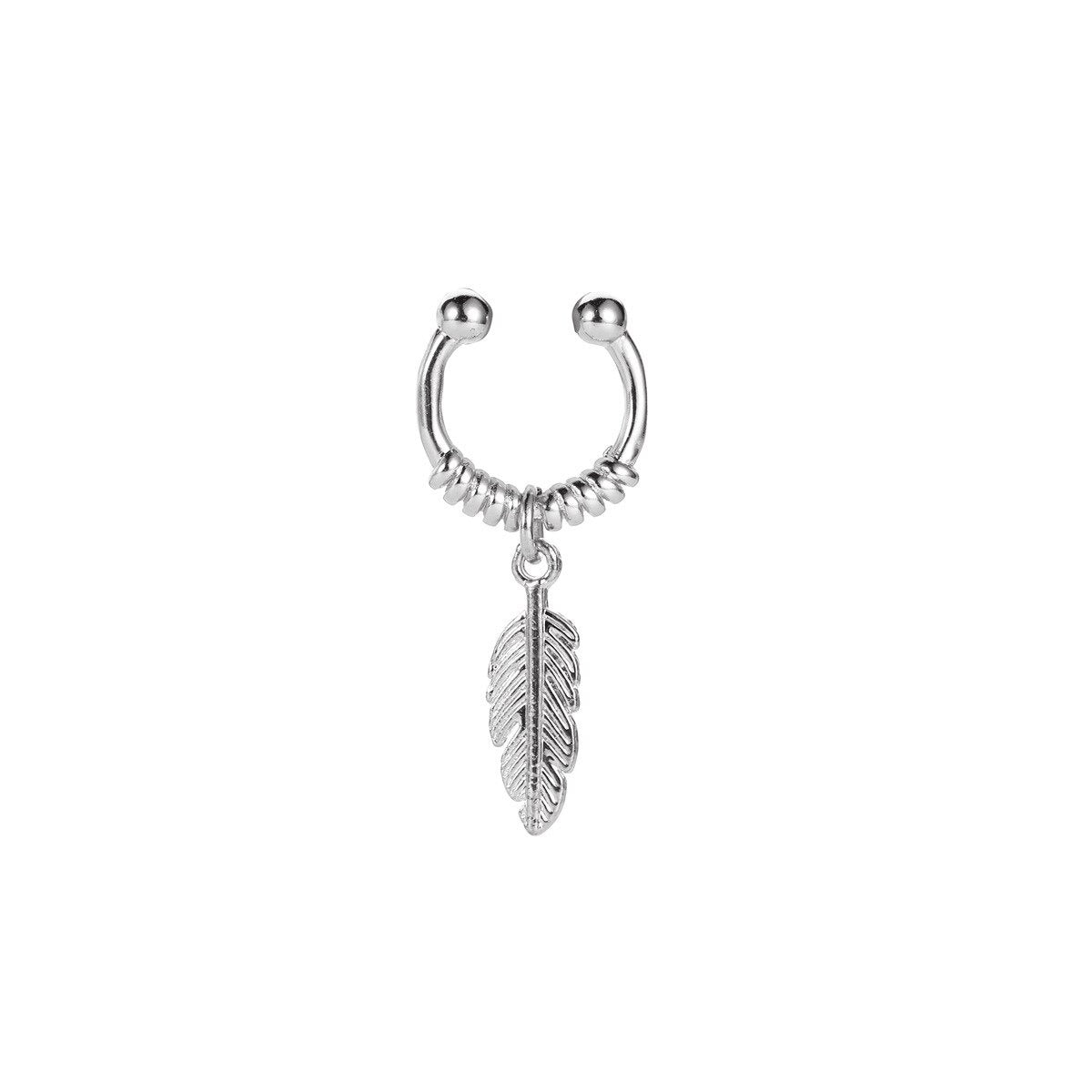 Hanging feather in Ear cuff 1pcs