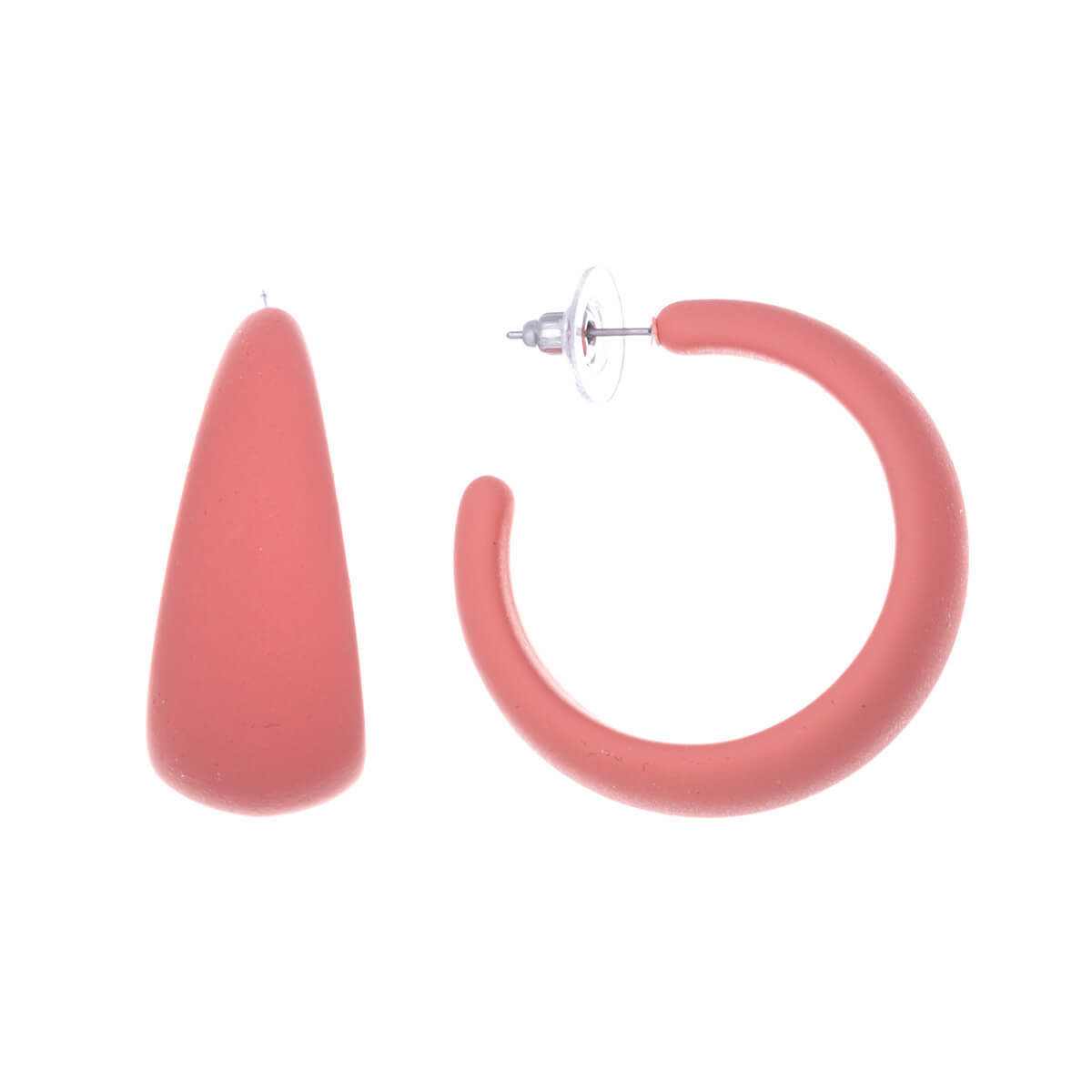 Plastic rings earrings 3,8cm