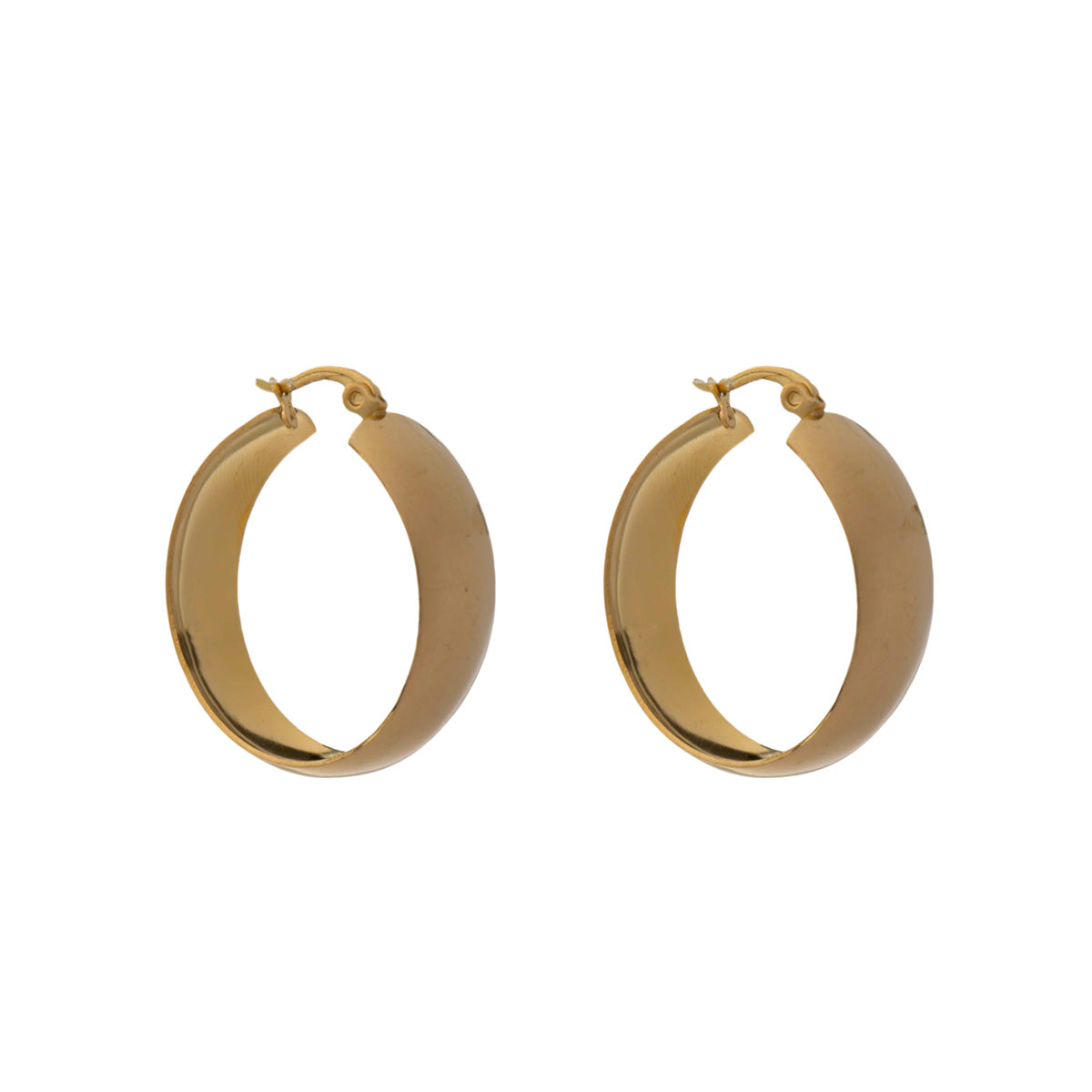 Wide steel ring earring 0,9cm ø3,3cm