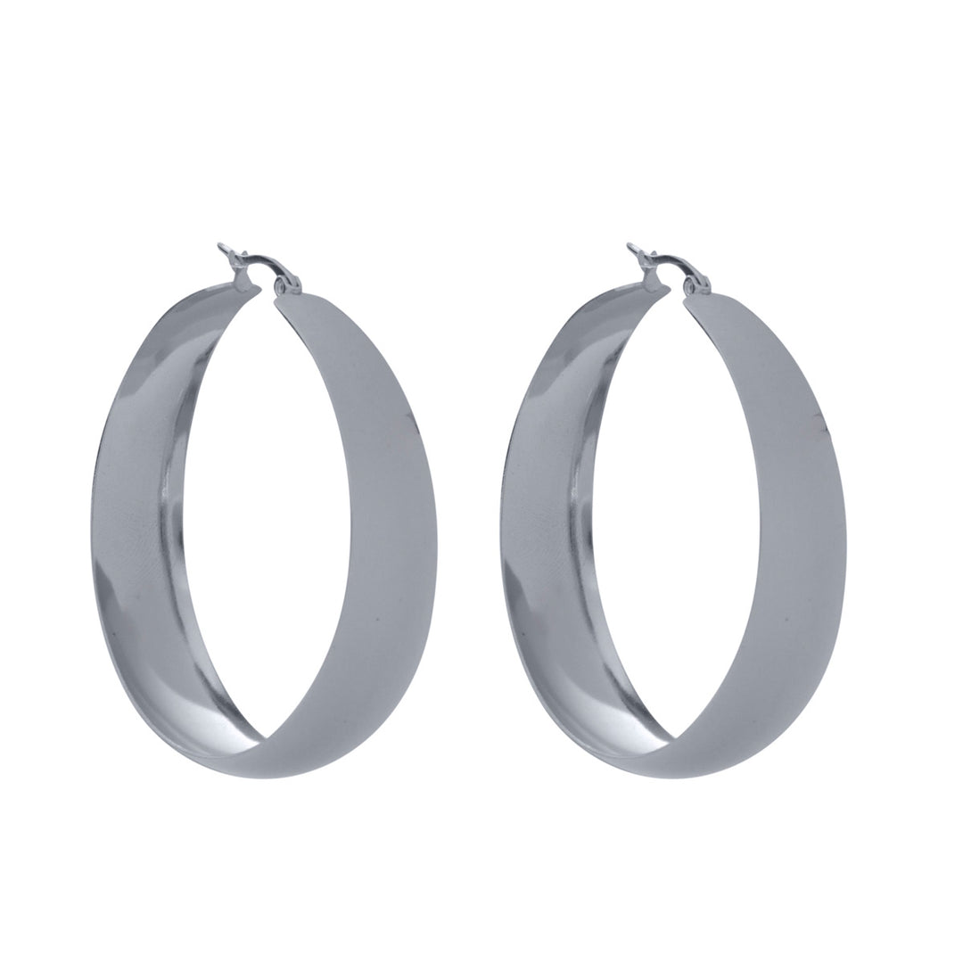 Wide steel ring earring 0,9cm ø5cm