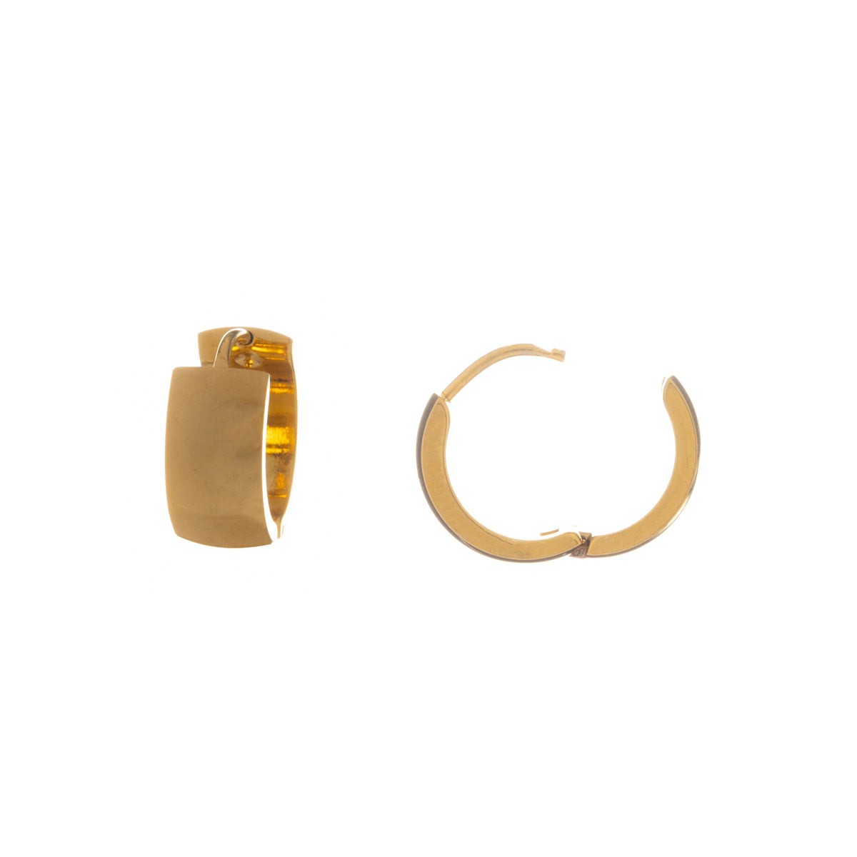 Wide steel ring earrings 1,6cm