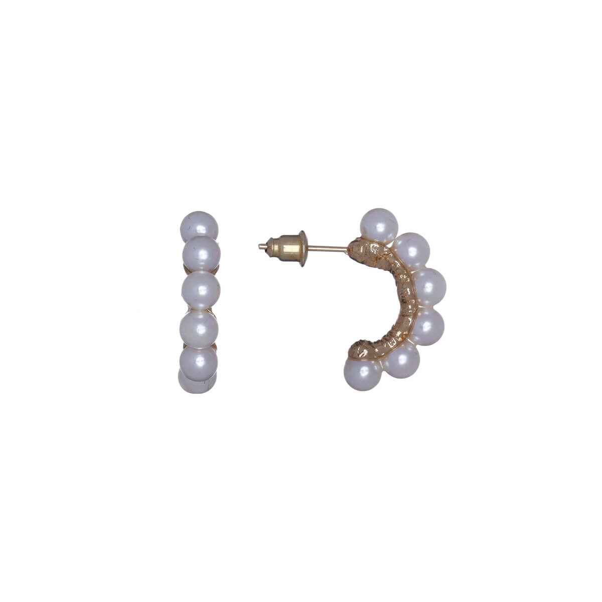 Pearl earrings half a ring