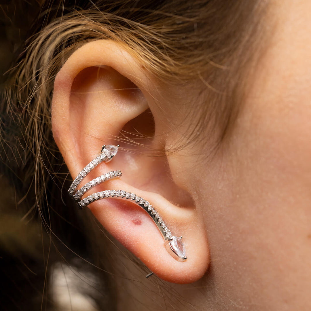 Curved zirconia cartilage ear cuff 1pcs