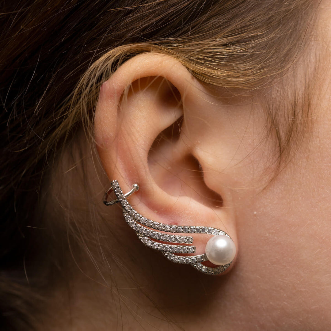 Zirkonia siipi rustokoru ear cuff 1kpl