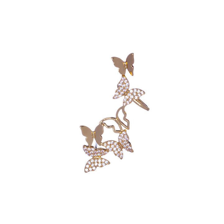 Zirkonia perhoset rustokoru ear cuff 1kpl