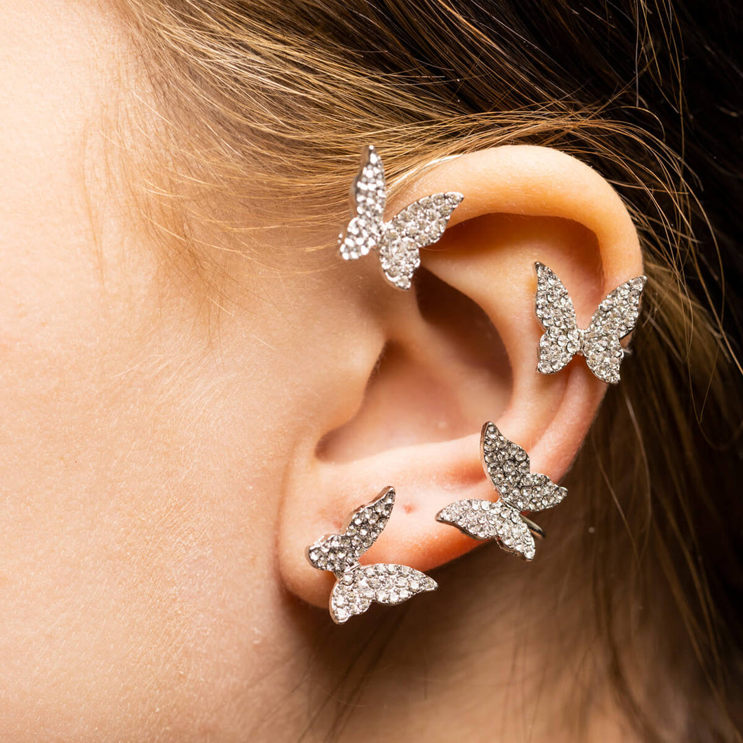 Zirconia butterflies rustokoru ear cuff 1pc