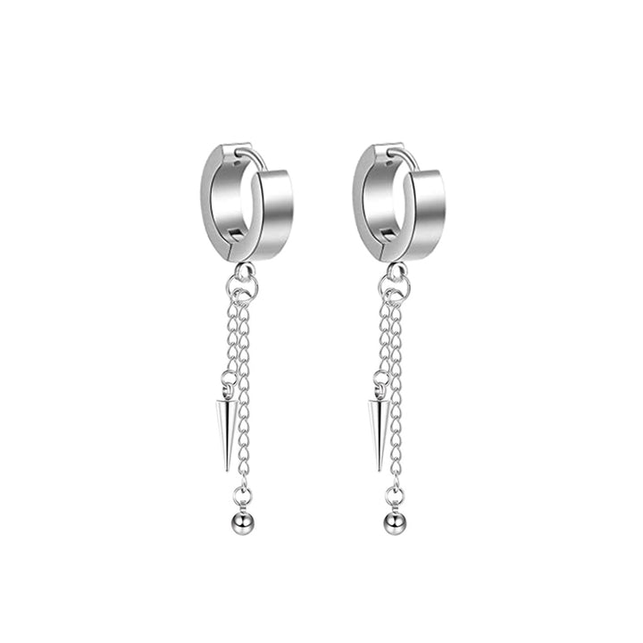 Spike pendant earrings chain earrings (Steel 316L)