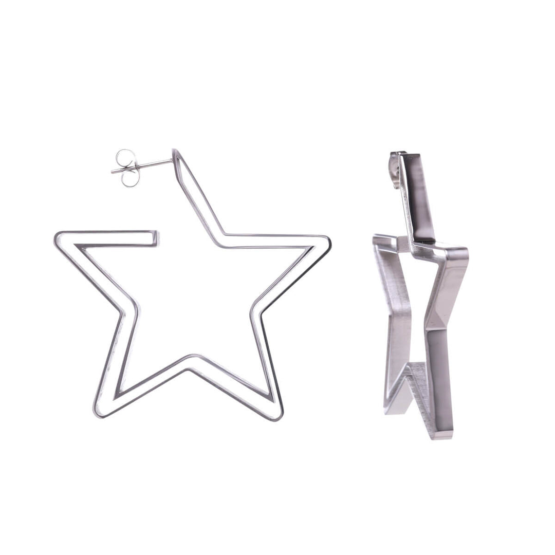 Star earrings ring earrings (Steel 316L)