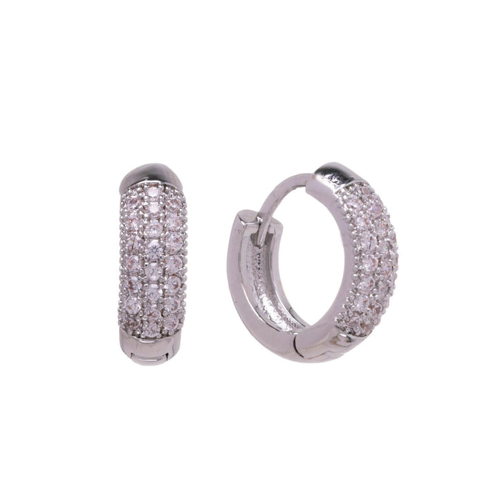 Slender curved zirconia earrings