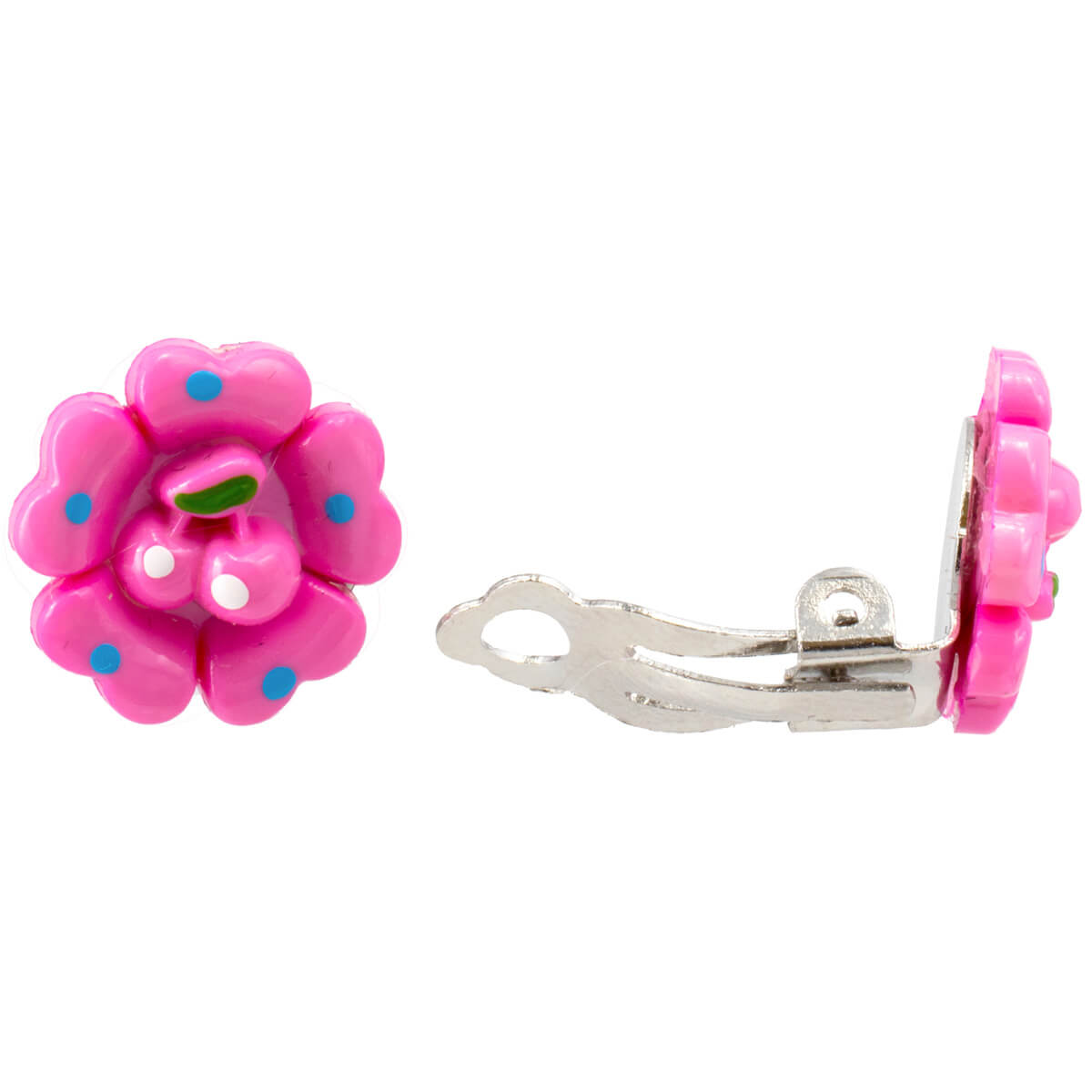 Children's flower clip earrings