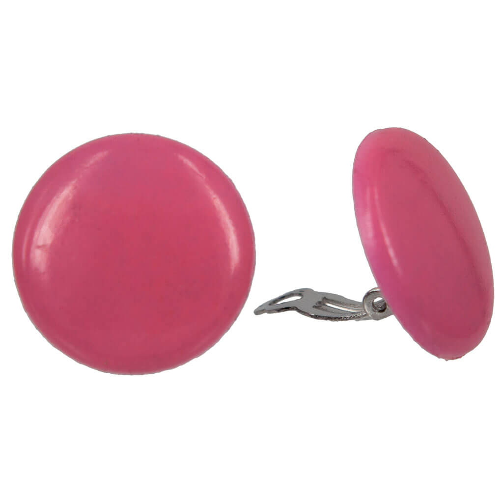 Flat button clip earrings 2,4cm (steel 316L)